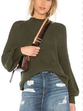 APIECE APART WOMENS SEQUOIA MOCK NECK GREEN SWEATER COTTON SMALL